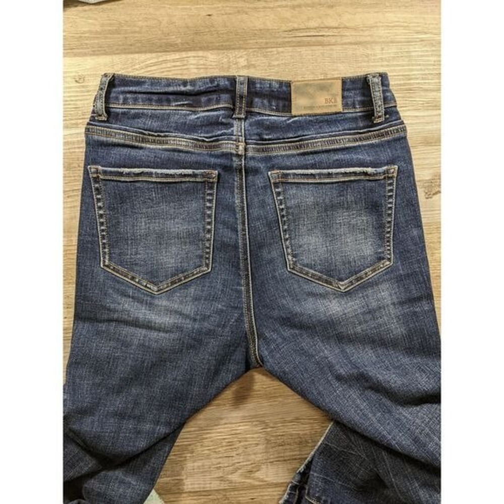 Slim Fit High Rise stretchy Tailored Boot Jeans BKE Billie W/26 Dark blue Wash - Picture 5 of 10
